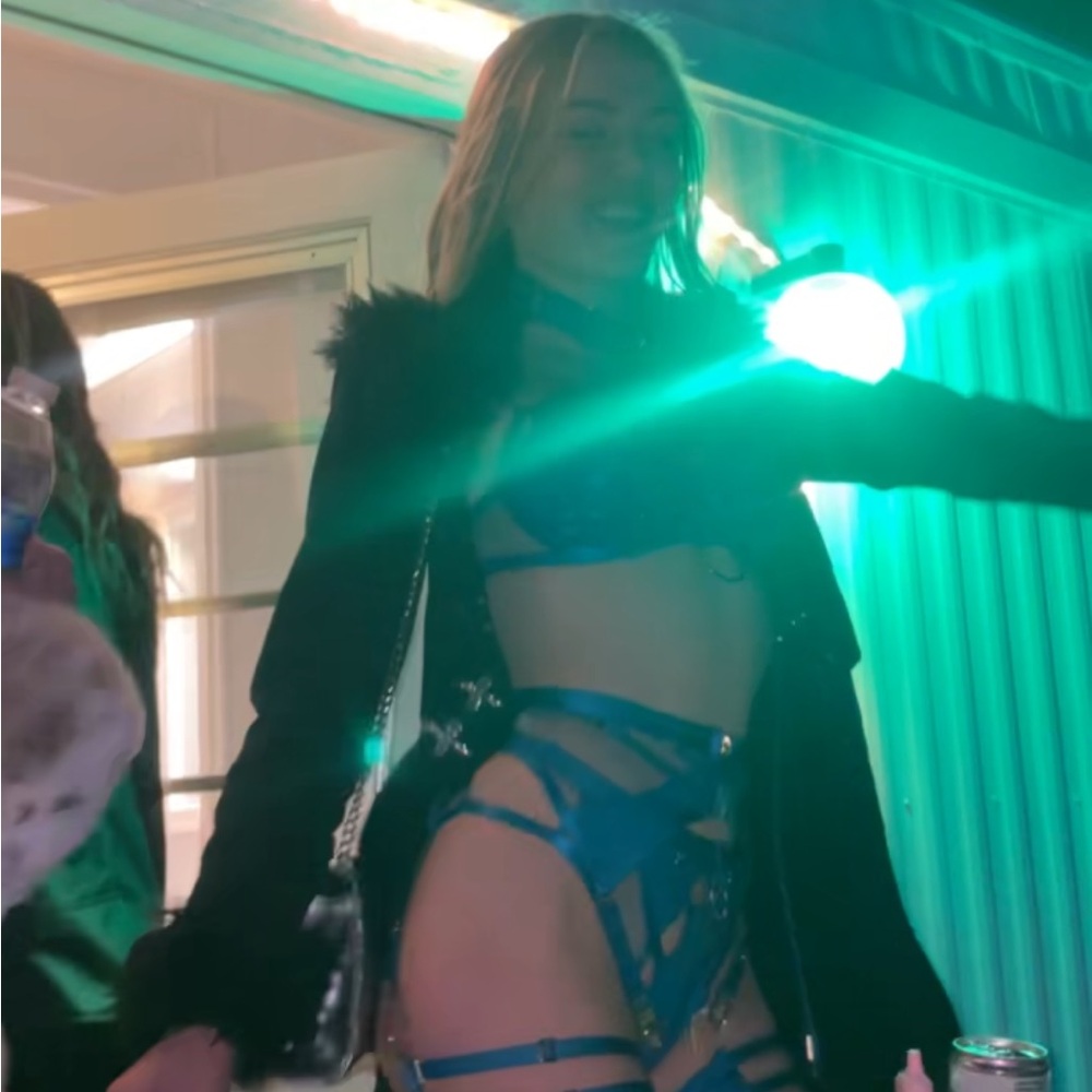 Black Long Sleeve Coat with Fur Trim